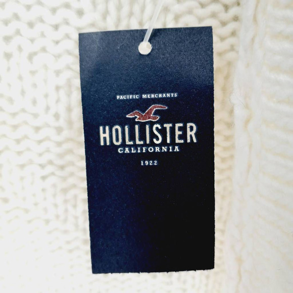 Hollister Womens Cardigan Sweater Cream Long Sleeve Open Front Ribbed M New - Picture 6 of 6